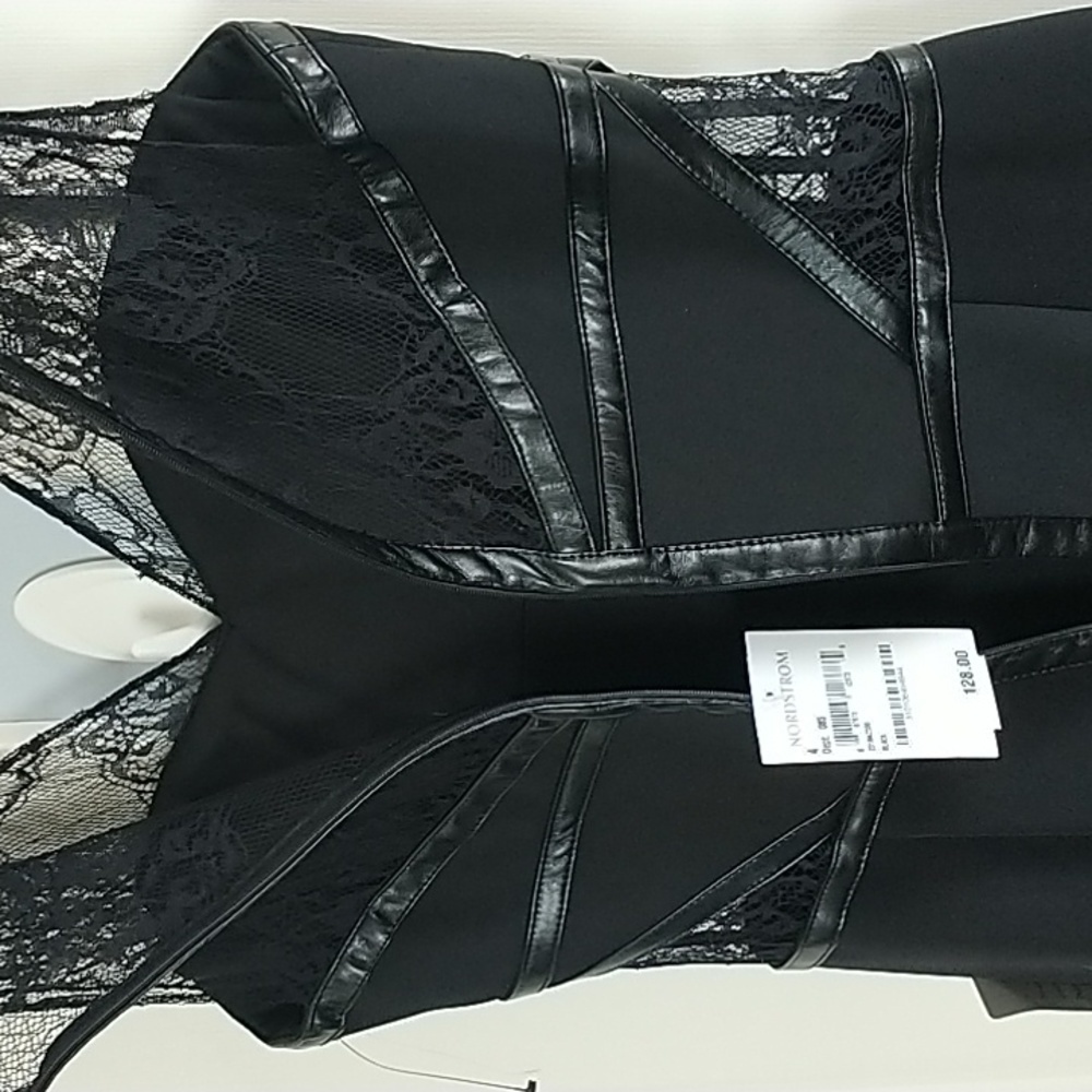 NORDSTROM Hailey Adrianna Papell Black Lace Cut Out Dress 4 - Picture 5 of 15